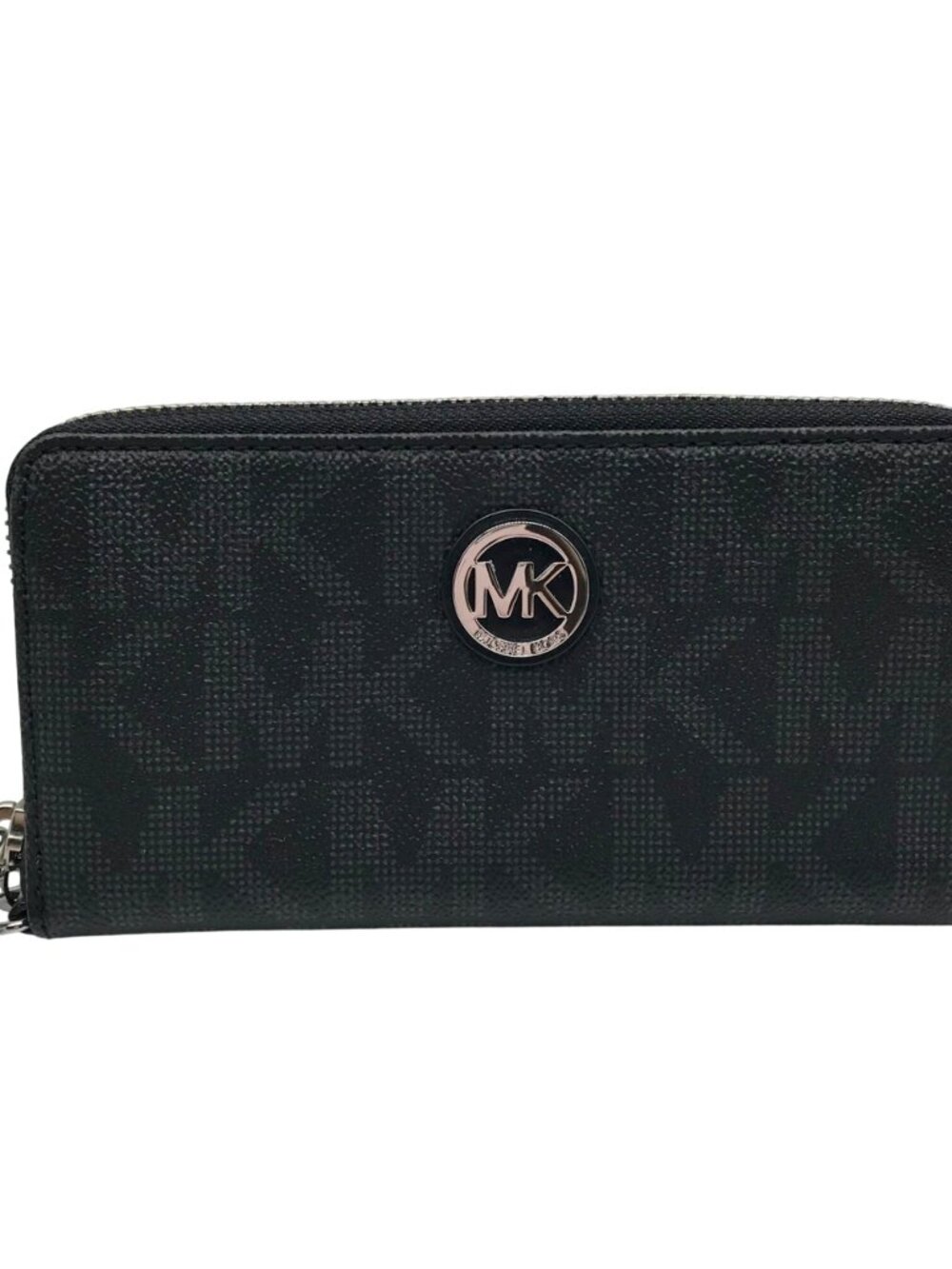 Michael Kors Black Monogram Canvas Fulton Wristlet